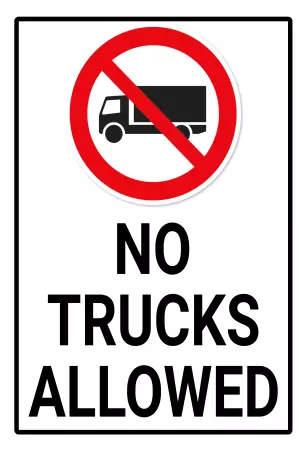 Warnschild Zutritt verboten Warnung - Zutritt verboten NO TRUCKS ALLOWED Bild
