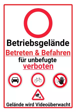 Warnschild Zutritt verbotenWarnung - Zutritt verboten Betriebgelände Bild