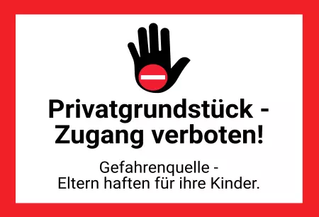 Warnschild Zutritt verboten Warnung - Zutritt verboten Privatgrundstück - Zugang verboten! Bild
