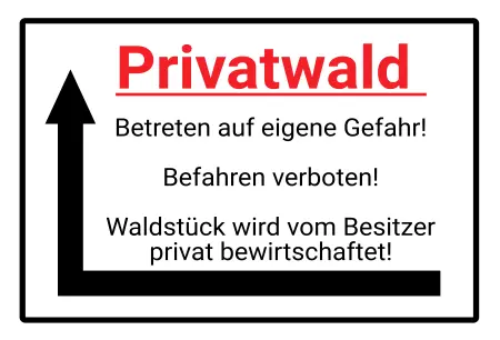 Warnschild Zutritt verbotenWarnung - Zutritt verboten Privatwald Bild