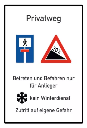 Warnschild Zutritt verboten Warnung - Zutritt verboten Privatweg Bild