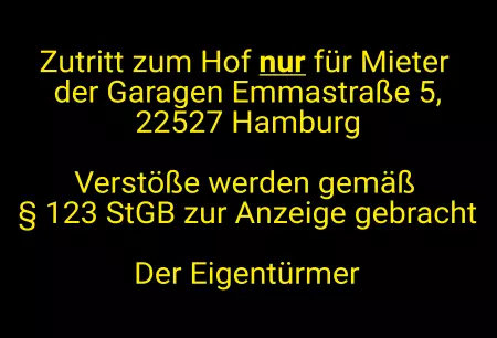 Warnschild Zutritt verboten Warnung - Zutritt verboten Zutritt nur für Mieter Bild